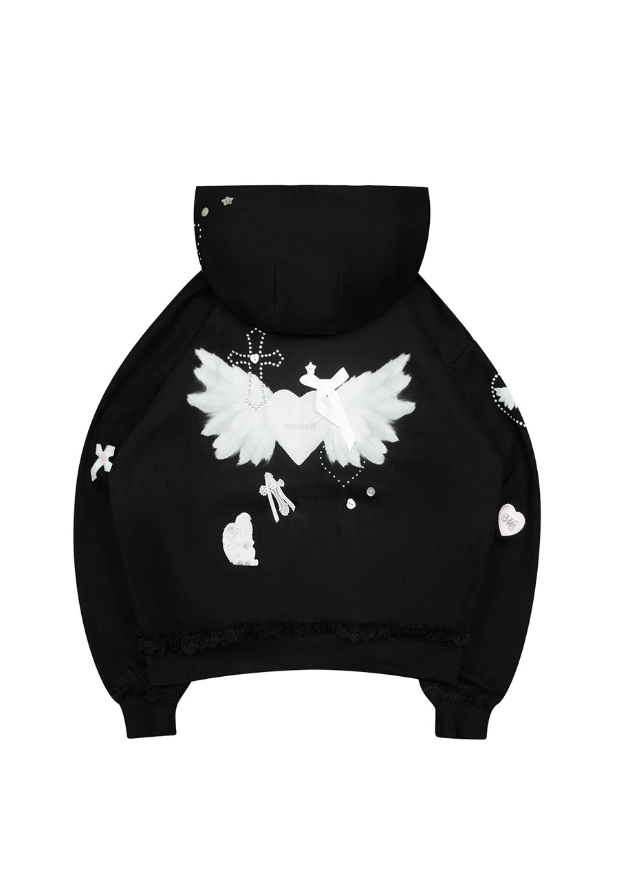 WHISPER ZIP HOODIE BLACK